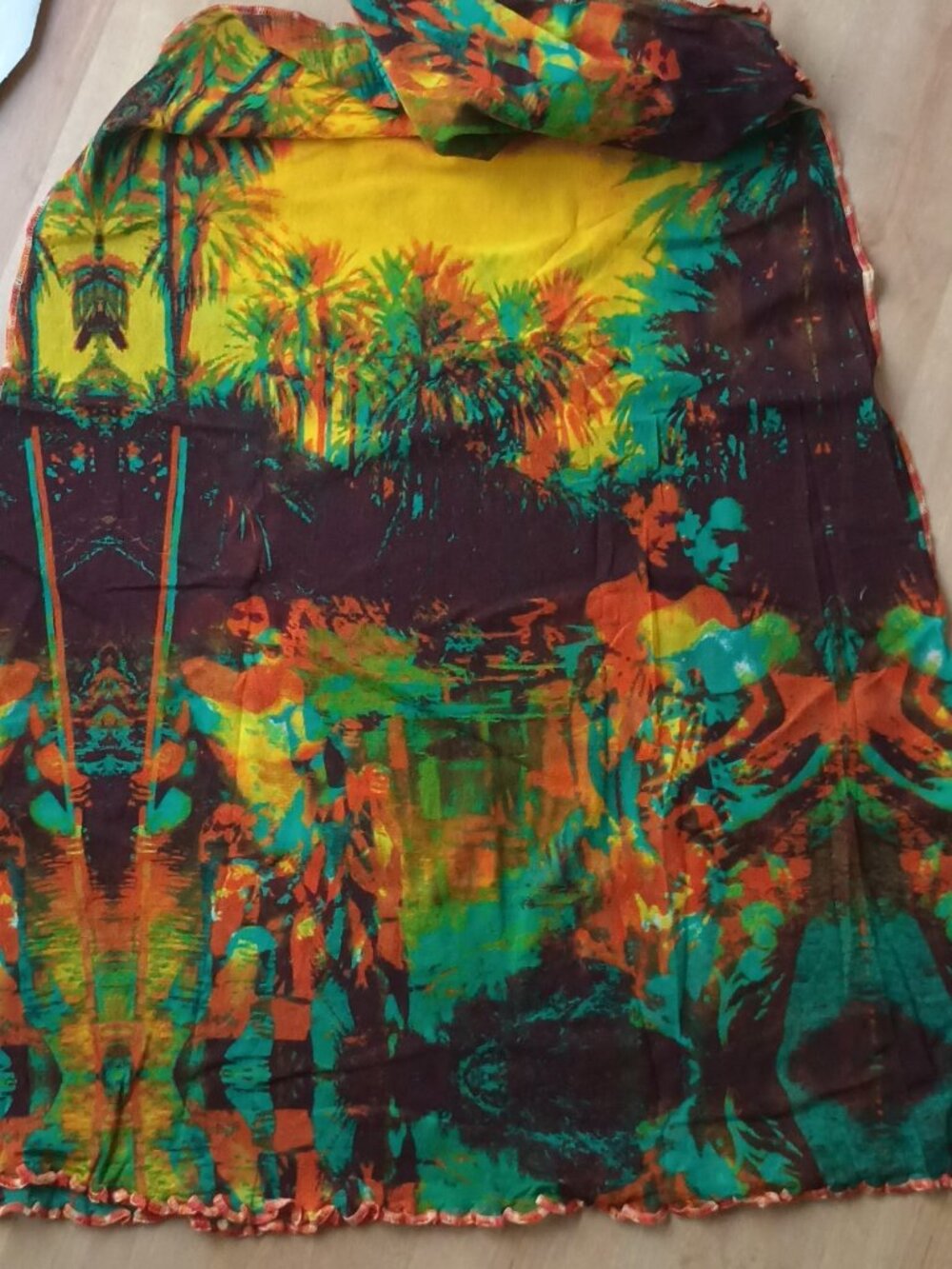 Vintage Jean Paul Gaultier-Gauguin Printed Mesh Dress-Iconic; Unworn Condition - Picture 8 of 13